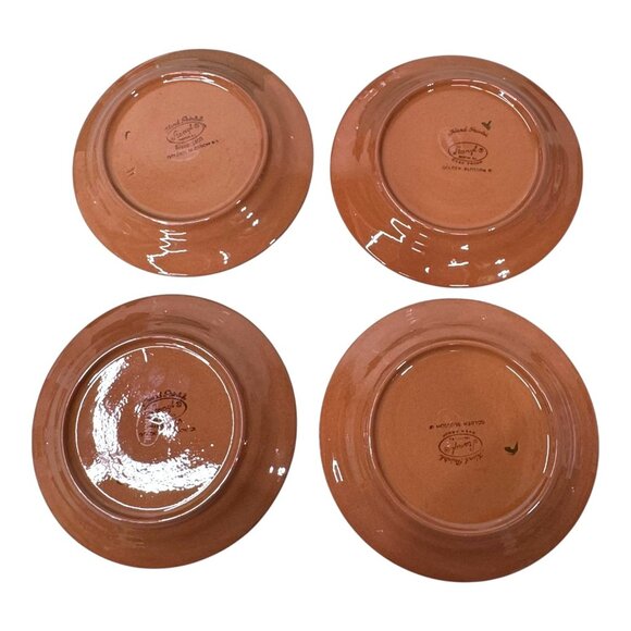 Vintage Stangl Painted Golden Blossoms Botanical Salad Plates Set of 4 6.25" MCM - Picture 2 of 7